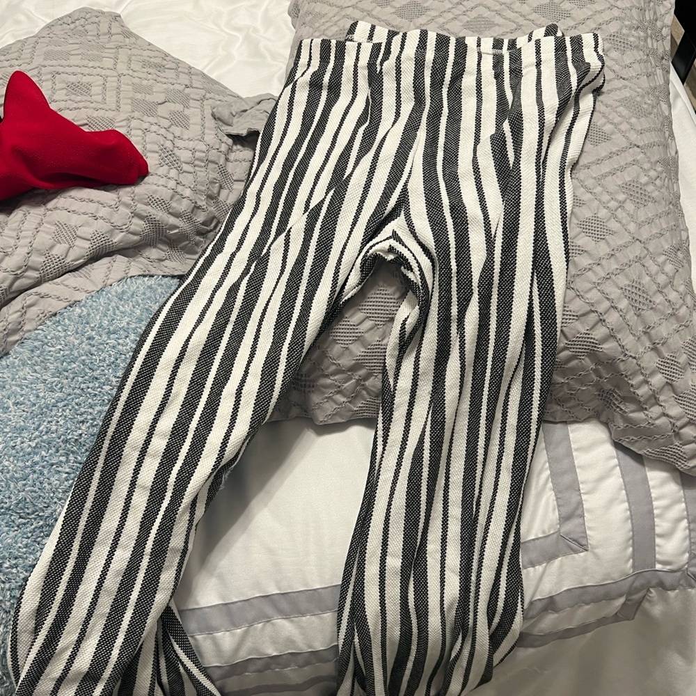 Bucket List Large Striped Flare Pants